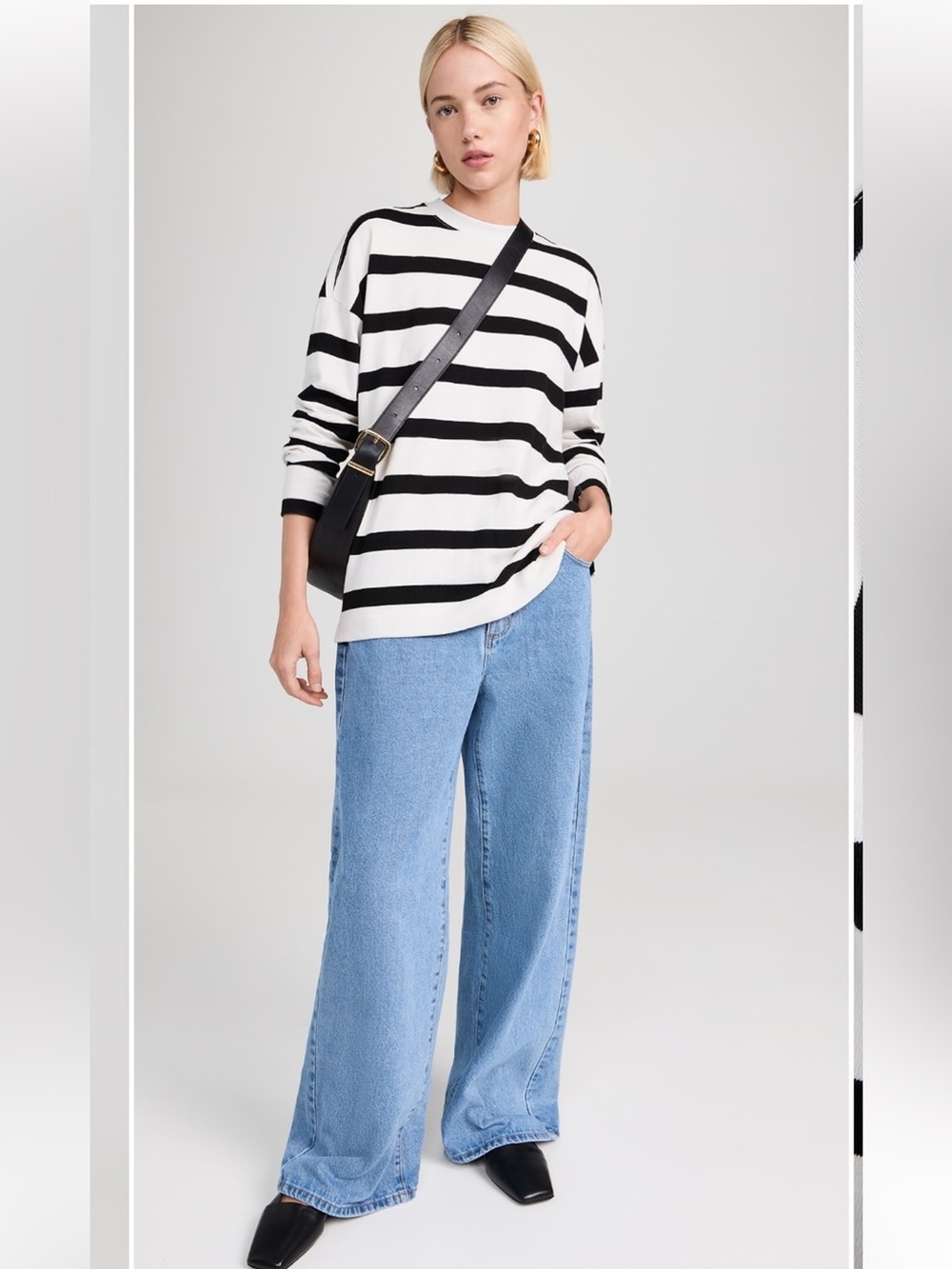 AYR Early Morn Tee in magpie stripe size XS 100% cotton